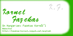 kornel fazekas business card